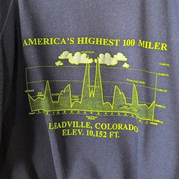 VTG 80s Hanes Leadville Trail 100 Race Across The Sky Finisher Hoodie Size XL - Picture 4 of 7